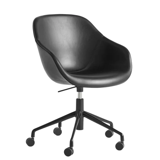 Hay Sessel Mit Rollen About A Chair Aac153 Leder / Gepolstert - Hohe Ruckenlehne - Ganz Mit Leder Bezogen - Schwarz Fashion