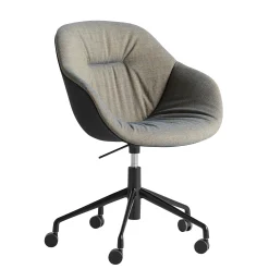 Hay Sessel Mit Rollen About A Chair Aac153 Soft Duo Textil / Gepolstert - Hohe Ruckenlehne - Ganz Mit Steppstoff Bezogen - Grau Discount