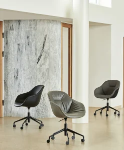 Hay Sessel Mit Rollen About A Chair Aac153 Soft Duo Textil / Gepolstert - Hohe Ruckenlehne - Ganz Mit Steppstoff Bezogen - Grau Discount