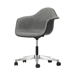 Vitra Sessel Mit Rollen Pacc - Eames Plastic Armchair Textil Grau / (1950) - Vollpolsterung - Grau - Poliertes Aluminium - Schwarz Hot