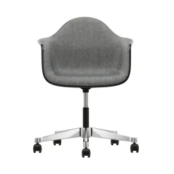 Vitra Sessel Mit Rollen Pacc - Eames Plastic Armchair Textil Grau / (1950) - Vollpolsterung - Grau - Poliertes Aluminium - Schwarz Hot