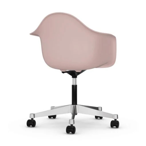 Vitra Sessel Mit Rollen Pacc - Eames Plastic Armchair Plastikmaterial Textil Rosa / (1950) - Gepolsterte Sitzflache - Rosa - Rot Shop