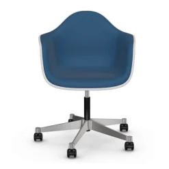 Vitra Sessel Mit Rollen Pacc - Eames Plastic Armchair Textil Blau / (1950) - Vollpolsterung - Blau - Poliertes Aluminium - Waldgrun Discount