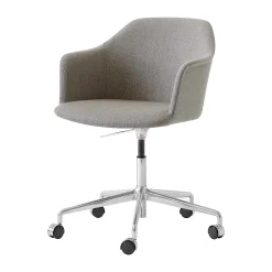 &tradition Sessel Mit Rollen Rely Hw55 Textil Braun Beige / Stoff – Drehbar & Hohenverstellbar - Poliertes Aluminium - Taupe Fashion