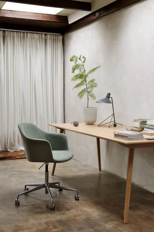 &tradition Sessel Mit Rollen Rely Hw55 Textil Braun Beige / Stoff – Drehbar & Hohenverstellbar - Poliertes Aluminium - Taupe Fashion