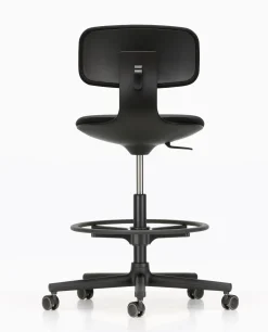 Vitra Sessel Mit Rollen Rookie High Textil / Hochsitz - H 59 Bis 83,5 Cm - Schwarz Hot