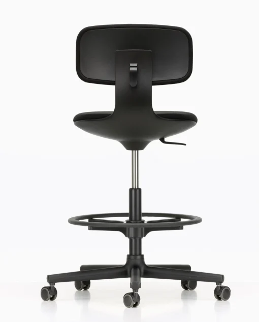Vitra Sessel Mit Rollen Rookie High Textil / Hochsitz - H 59 Bis 83,5 Cm - Schwarz Hot