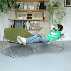 Compagnie Sessel Penta Textil Grun / Design 1970 - Indoor/Outdoor - Kaktus-Grun - Stahl Sale