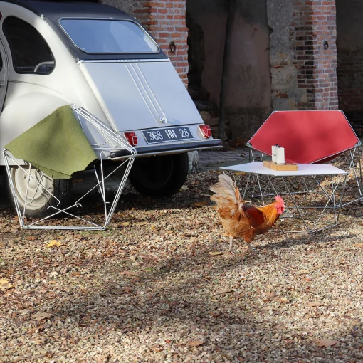 Compagnie Sessel Penta Textil Grun / Design 1970 - Indoor/Outdoor - Kaktus-Grun - Stahl Sale