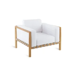 Unopiu Sessel Pevero Holz Natur / Teakholz - Ohne Kissen - Taupe - Teak Fashion