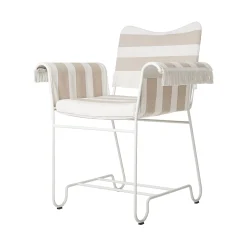 Gubi Sessel Tropique Textil Beige / Mit Fransen - Stoff / Mategot, Wiederauflage Der 50Er - Rosa Beige - Weis Sale