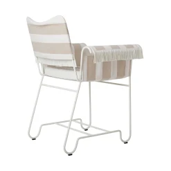 Gubi Sessel Tropique Textil Beige / Mit Fransen - Stoff / Mategot, Wiederauflage Der 50Er - Rosa Beige - Weis Sale