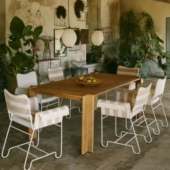 Gubi Sessel Tropique Textil Beige / Mit Fransen - Stoff / Mategot, Wiederauflage Der 50Er - Rosa Beige - Weis Sale