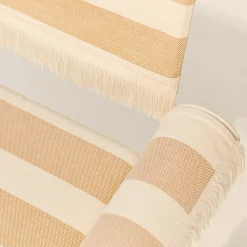 Gubi Sessel Tropique Textil Beige / Mit Fransen - Stoff / Mategot, Wiederauflage Der 50Er - Rosa Beige - Weis Sale