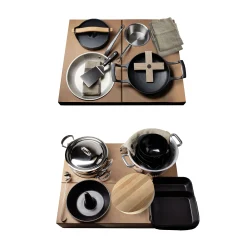 Malle W. Trousseau Set Küchenutensilien La Malle Holz / 28 Teile Zum Schneiden, Kochen & Aufbewahren - Limitiert - Bunt Cheap