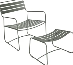 Fermob Set Sessel & Fusstutze Surprising Lounger Metall Grun Grau - Rosmarin Discount
