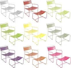 Fermob Set Sessel & Fusstutze Surprising Lounger Metall Rot Ensemble Sessel + Fusablage - Mohnblume Cheap