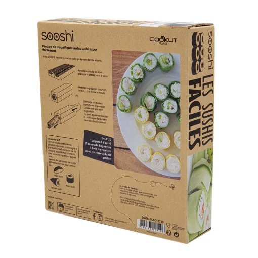 Cookut Set Sooshi Faser Holz Natur / Sushi Leicht Gemacht Utensilien + Rezepte - Bambus Shop