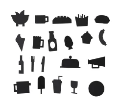 Design Letters Set Symboles Food Plastikmaterial/ Fur Memo-Board - Schwarz Best Sale