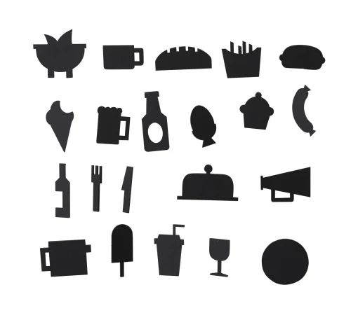 Design Letters Set Symboles Food Plastikmaterial/ Fur Memo-Board - Schwarz Best Sale