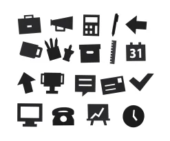 Design Letters Set Symboles Office Plastikmaterial/ Fur Memo-Board - Schwarz Best