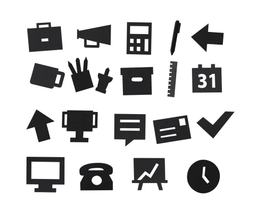 Design Letters Set Symboles Office Plastikmaterial/ Fur Memo-Board - Schwarz Best