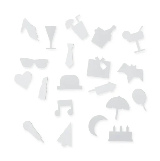 Design Letters Set Symboles Party Plastikmaterial/ Fur Memo-Board - Weis Fashion