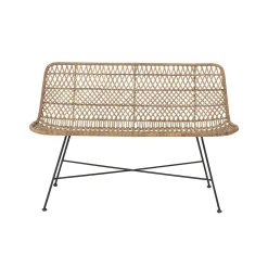 Bloomingville Sitzbank Hallie Faser Beige Holz Natur / L 120 Cm - Rattan - Rattan Natur - Schwarz Best Sale
