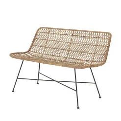 Bloomingville Sitzbank Hallie Faser Beige Holz Natur / L 120 Cm - Rattan - Rattan Natur - Schwarz Best Sale