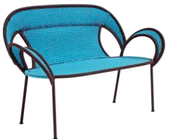 Moroso Sitzbank M'Afrique - Banjooli Plastikmaterial Blau / 2-Sitzer - L 143 Cm - Blau - Braun Cheap