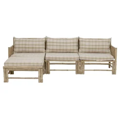 Bloomingville Sitzkissen Korfu Textil Beige Holz Natur / Bambus & Stoff 72 X 72 Cm - Bambus - Beige Shop