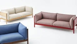 Hay Sofa Arbour Eco Textil Rosa / 3-Sitzer - L 220 Cm / Stoff & Holz - Blassrosa - Rot Cheap
