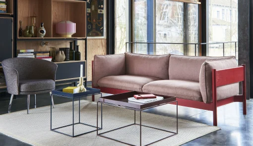Hay Sofa Arbour Eco Textil Rosa / 3-Sitzer - L 220 Cm / Stoff & Holz - Blassrosa - Rot Cheap