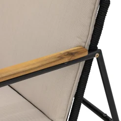 Bloomingville Sofa Hampton Textil Beige / L 127 Cm - Seil, Metall & Stoff - Beige - Holz - Schwarz Fashion