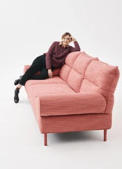 Hay Sofa Pandarine Textil/ L 255 Cm / Rollenformige Feste Armlehnen - Ruckenlehne Verstellbar - Rosa Store