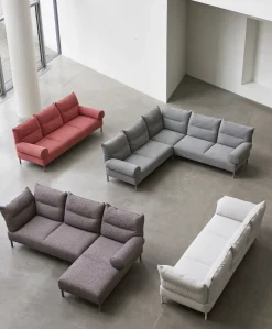 Hay Sofa Pandarine Textil/ L 255 Cm / Rollenformige Feste Armlehnen - Ruckenlehne Verstellbar - Rosa Store