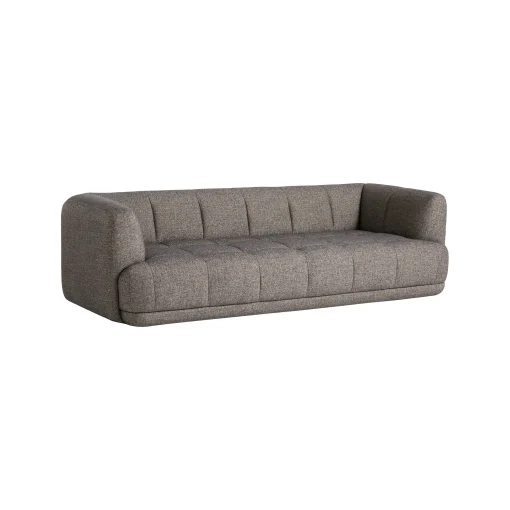 Hay Sofa Quilton Textil Braun / L 248 Cm - Steppstoff - Braun Gesprenkelt New