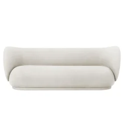 Ferm Living Sofa Rico Textil Weis / 3-Sitzer - L 210 Cm - Polyesterstoff - Gebrochen Weis Sale