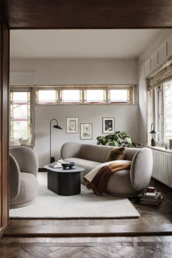 Ferm Living Sofa Rico Textil Weis / 3-Sitzer - L 210 Cm - Polyesterstoff - Gebrochen Weis Sale