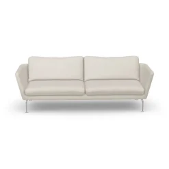 Vitra Sofa Suita Classic Textil Weis Beige / 3-Sitzer - L 233 Cm - Elfenbein - Verchromt Clearance