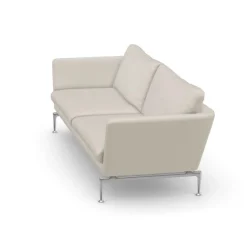 Vitra Sofa Suita Classic Textil Weis Beige / 3-Sitzer - L 233 Cm - Elfenbein - Verchromt Clearance
