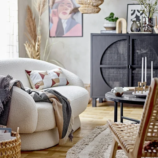 Bloomingville Sofa Ted Textil/ Boucle-Stoff - L 160 Cm - Weis Store
