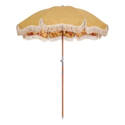 BUSINESS & PLEASURE Sonnenschirm The Premium Beach Textil Holz Gelb / O 180 Cm - Schragstellbar - Gelb - Holz Natur Online