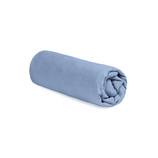 Au Printemps Paris Spannbetttuch 140 X 200 Cm  Textil Blau / 140 X 200 Cm - Leinen Gewaschen - Himmelblau Fashion