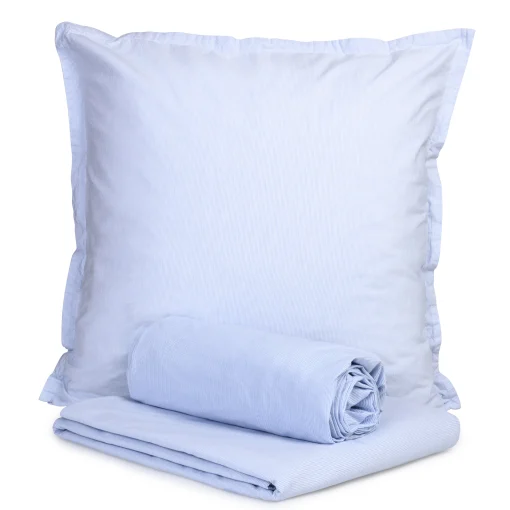 Au Printemps Paris Spannbetttuch 140 X 190 Cm  Textil Blau / 140 X 190 Cm - Baumwoll-Perkal Gewaschen - Blau Gestreift Cheap