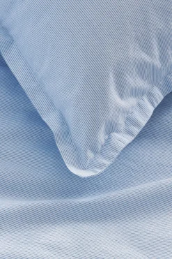 Au Printemps Paris Spannbetttuch 140 X 190 Cm  Textil Blau / 140 X 190 Cm - Baumwoll-Perkal Gewaschen - Blau Gestreift Cheap