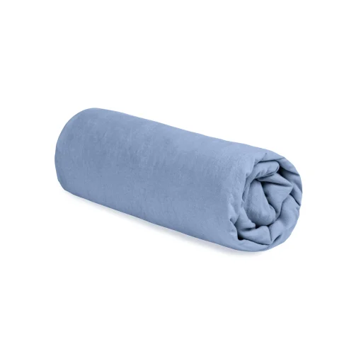 Au Printemps Paris Spannbetttuch 180 X 200 Cm  Textil Blau / 180 X 200 Cm - Leinen Gewaschen - Himmelblau Best Sale