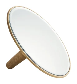 Woud Spiegel Barb Large Holz Natur / O 26 Cm - Als Wandspiegel Oder Zum Hinstellen - Eiche Fashion