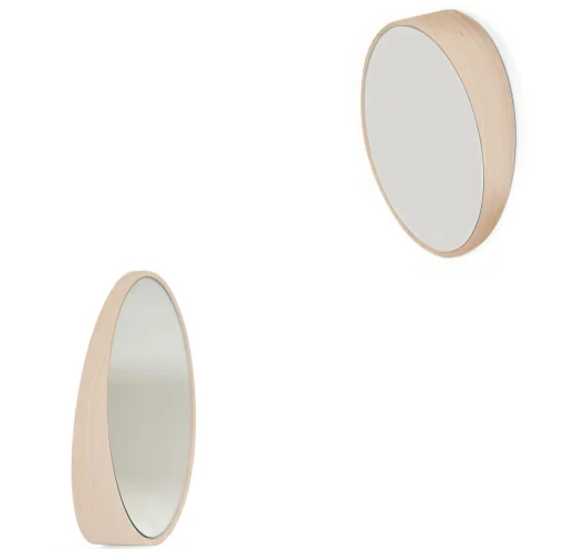 Harto Spiegel Odilon Medium Glas Holz Natur / O 40 Cm - Eiche Best Sale