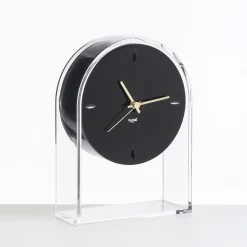 Kartell Standuhr L'Air Du Temps Plastikmaterial Schwarz Transparent / H 30 Cm - Gold - Kristall - Schwarz Outlet